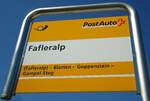 (146'231) - PostAuto-Haltestellenschild - Fafleralp - am 5. August 2013