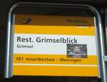 (135'682) - PostAuto-Haltestellenschild - Grimsel, Rest. Grimselblick - am 21. August 2011