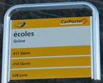 postauto/798166/243740---postauto-haltestellenschild---grne-coles (243'740) - PostAuto-Haltestellenschild - Gr�ne, �coles - am 11. Dezember 2022