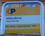 (270'494) - +P-Haltestellenschild - Haute-Nendaz, tlcabine - am 1.