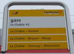 (148'695) - PostAuto-Haltestellenschild - Le Chble VS, gare - am 2. Februar 2014