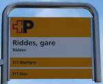 (279'968) - +P-Haltestellenschild - Riddes, gare - am 6. September 2025