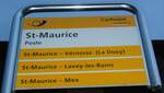 St-Maurice/738764/132412---postauto-haltestellenschild---st-maurice-poste (132'412) - PostAuto-Haltestellenschild - St-Maurice, Poste - am 22. Januar 2011