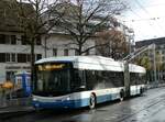 (257'229) - VBZ Zrich - Nr. 163 - Hess/Hess Gelenktrolleybus am 24. November 2023 in Zrich, Schmiede Wiedikon