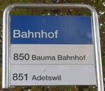 baeretswil-3/751132/221806---zvv-haltestellenschild---baeretswil-bahnhof (221'806) - ZVV-Haltestellenschild - Bretswil, Bahnhof - am 12. Oktober 2020