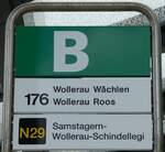 (235'161) - Bamert-Haltestellenschild - Richterswil, Bahnhof - am 4. Mai 2022