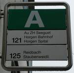 (280'722) - AHW-Haltestellenschild - Wdenswil, Bahnhof - am 27. September 2025