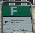 (280'727) - AHW-Haltestellenschild - Wdenswil, Bahnhof - am 27. September 2025