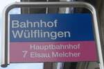 (217'441) - SBW-Haltestellenschild - Winterthur, Bahnhof Wlflingen - am 30.
