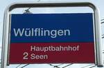 (255'156) - SBW-Haltestellenschild - Winterthur, Wlflingen - am 13.