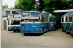 (032'619) - VBZ Zrich - Nr. 75 - FBW/R&J Gelenktrolleybus am 26. Juni 1999 in Zrich, Garage Hardau