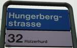 (143'781) - ZVV-Haltestellenschild - Zrich, Hungerbergstrasse - am 21. April 2013