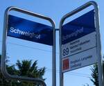 (276'087) - ZVV-Haltestellenschild - Z�rich-Schweighof, Bahnhof - am 31.
