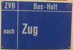 (205'254) - ZVB-Haltestellenschild am 18. Mai 2019 in Neuheim, ZDT