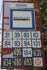 (128'509) - DPB-Haltestellenschild - Bratislava, Zochova am 10.