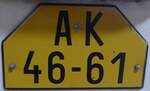 (198'850) - Aus der Tschechoslowakei: Nummernschild - AK 46-61 - am 20.